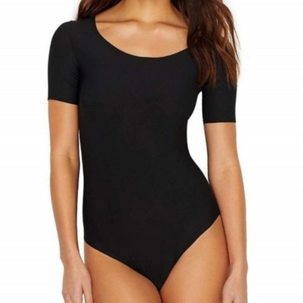 Commando Classic Black Short Sleeve Ballet Bodysuit
